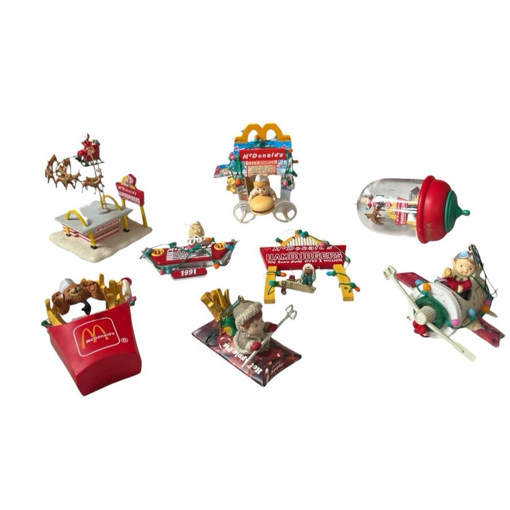 Lot of 8 Enesco McDonalds Christmas Ornaments 1990s READ